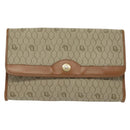 Christian Dior Honeycomb Canvas Chain Shoulder Bag PVC Beige Gold Auth BA4743-2