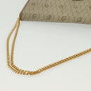 Christian Dior Honeycomb Canvas Chain Shoulder Bag PVC Beige Gold Auth BA4743-7