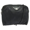 Christian Dior Shoulder Bag Leather Black Silver Auth BA4744-1