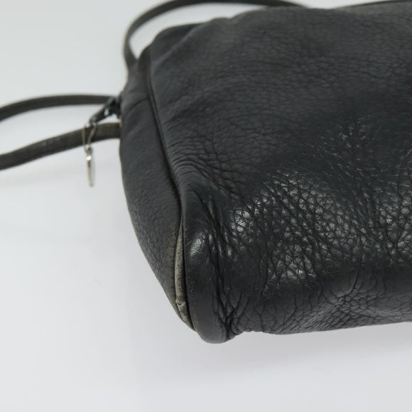 Christian Dior Shoulder Bag Leather Black Silver Auth BA4744