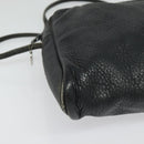 Christian Dior Schoudertas Leer Zwart Zilver Auth BA4744-9
