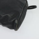 Christian Dior Shoulder Bag Leather Black Silver Auth BA4744-14