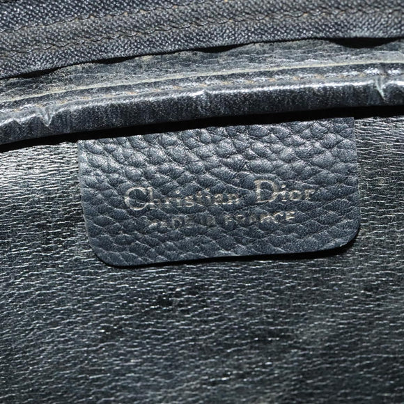 Christian Dior Shoulder Bag Leather Black Silver Auth BA4744