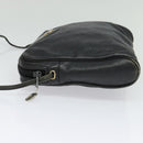 Christian Dior Schoudertas Leer Zwart Zilver Auth BA4744-3