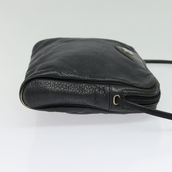 Christian Dior Shoulder Bag Leather Black Silver Auth BA4744