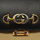 GUCCI Horsebit Zumi Shoulder Bag Leather Beige Gold Silver 576388 Auth BA4748-9