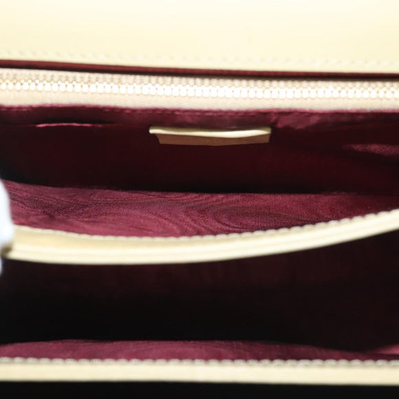 GUCCI Horsebit Zumi Shoulder Bag Leather Beige Gold Silver 576388 Auth BA4748