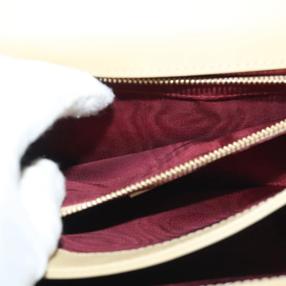 GUCCI Horsebit Zumi Shoulder Bag Leather Beige Gold Silver 576388 Auth BA4748