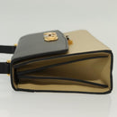 GUCCI Horsebit Zumi Shoulder Bag Leather Beige Gold Silver 576388 Auth BA4748-4