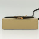 GUCCI Horsebit Zumi Shoulder Bag Leather Beige Gold Silver 576388 Auth BA4748-5