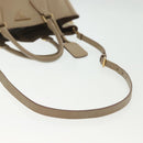 PRADA Hand Bag Safiano Leather 2way Beige Gold Auth BA4750-9