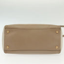 PRADA Hand Bag Safiano Leather 2way Beige Gold Auth BA4750-7