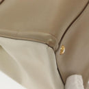 PRADA Hand Bag Safiano Leather 2way Beige Gold Auth BA4750-17