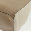 PRADA Hand Bag Safiano Leather 2way Beige Gold Auth BA4750-18
