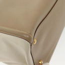 PRADA Hand Bag Safiano Leather 2way Beige Gold Auth BA4750-19