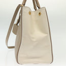 PRADA Hand Bag Safiano Leather 2way Beige Gold Auth BA4750-3