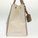 PRADA Hand Bag Safiano Leather 2way Beige Gold Auth BA4750-5