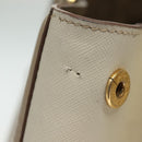 PRADA Hand Bag Safiano Leather 2way Beige Gold Auth BA4750-6