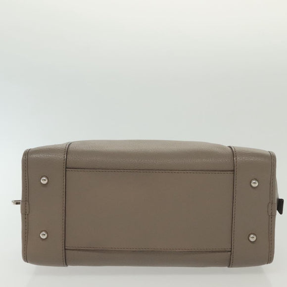 LOEWE Anagram Amazona 28 Hand Bag Leather Gray Silver Auth BA4751