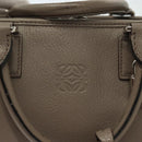 LOEWE Anagram Amazona 28 Hand Bag Leather Gray Silver Auth BA4751-18