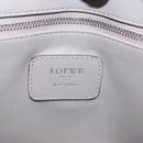 LOEWE Anagram Amazona 28 Hand Bag Leather Gray Silver Auth BA4751-21