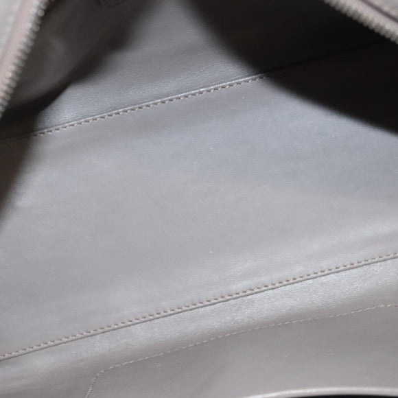 LOEWE Anagram Amazona 28 Hand Bag Leather Gray Silver Auth BA4751