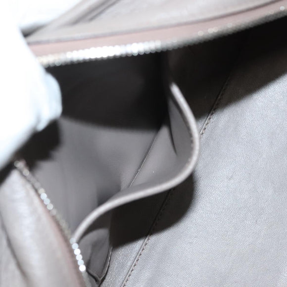 LOEWE Anagram Amazona 28 Hand Bag Leather Gray Silver Auth BA4751