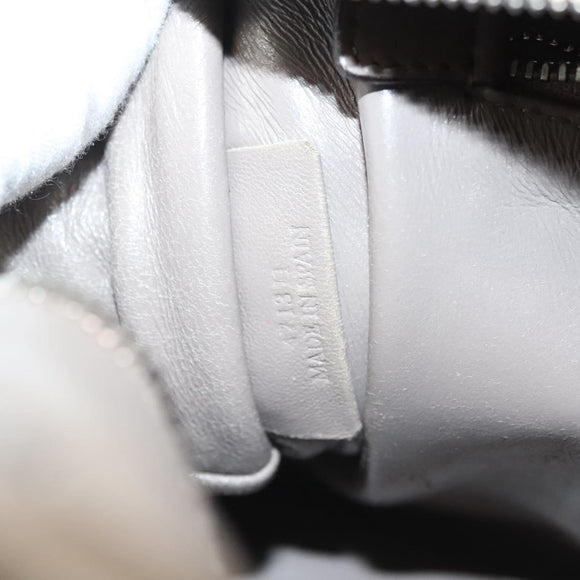 LOEWE Anagram Amazona 28 Hand Bag Leather Gray Silver Auth BA4751