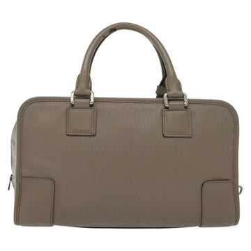 LOEWE Anagram Amazona 28 Hand Bag Leather Gray Silver Auth BA4751 - 0