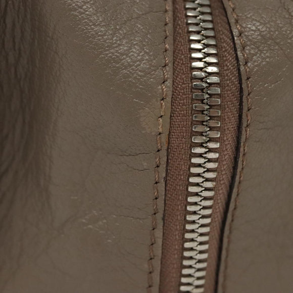 LOEWE Anagram Amazona 28 Hand Bag Leather Gray Silver Auth BA4751