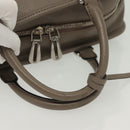 LOEWE Anagram Amazona 28 Hand Bag Leather Gray Silver Auth BA4751-8