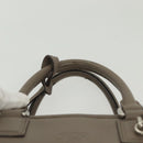 LOEWE Anagram Amazona 28 Hand Bag Leather Gray Silver Auth BA4751-14