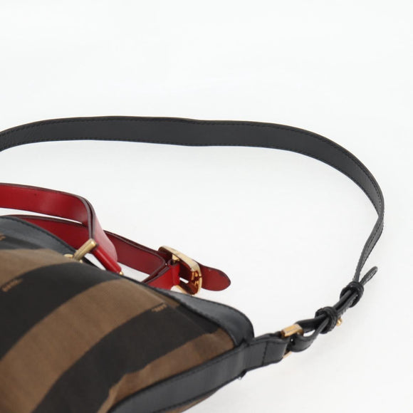 FENDI Pecan Canvas Backpack Brown Black Auth BA4760