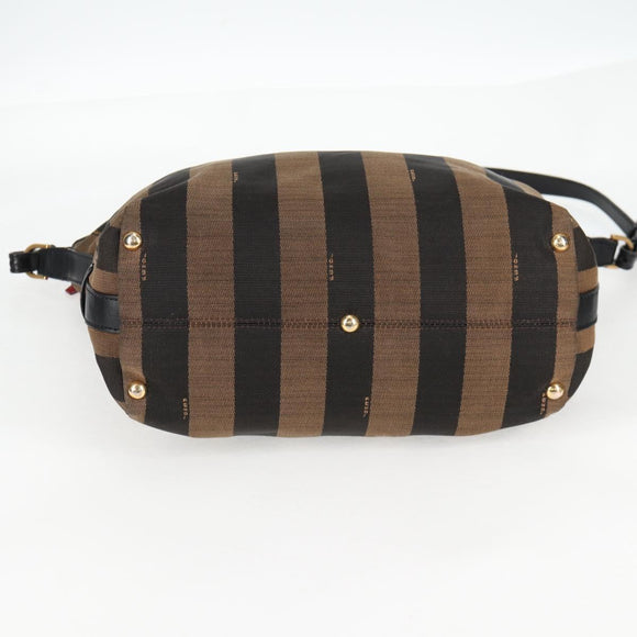 FENDI Pecan Canvas Backpack Brown Black Auth BA4760