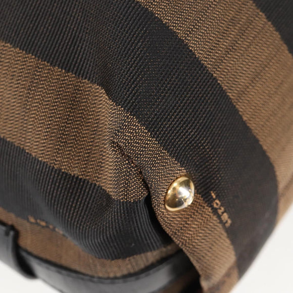 FENDI Pecan Canvas Backpack Brown Black Auth BA4760