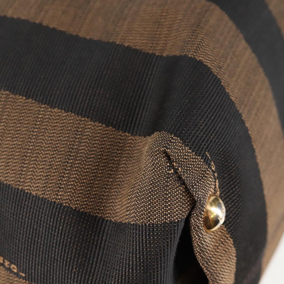 FENDI Pecan Canvas Backpack Brown Black Auth BA4760