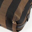 FENDI Pecan Canvas Backpack Brown Black Auth BA4760-18