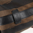 FENDI Pecan Canvas Backpack Brown Black Auth BA4760-19