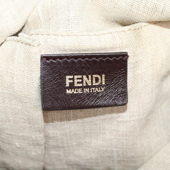 FENDI Pecan Canvas Backpack Brown Black Auth BA4760