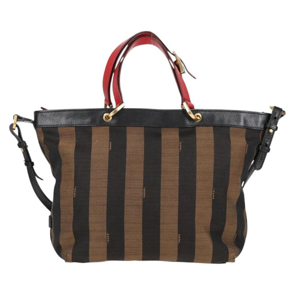 FENDI Pecan Canvas Backpack Brown Black Auth BA4760