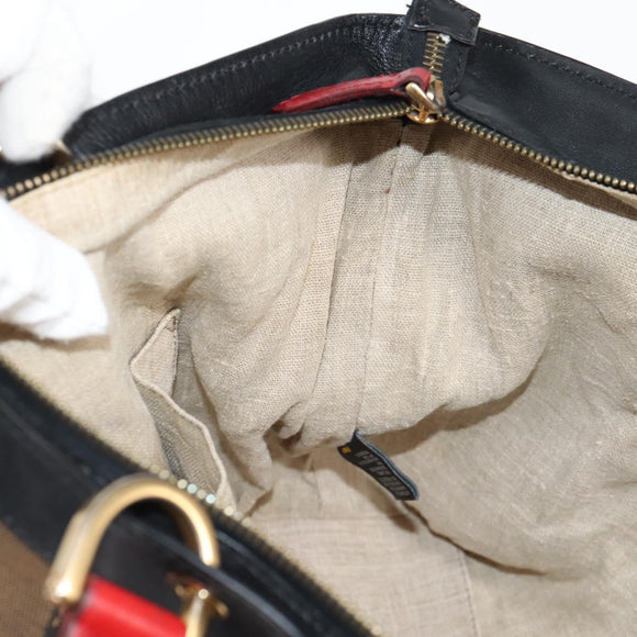 FENDI Pecan Canvas Backpack Brown Black Auth BA4760