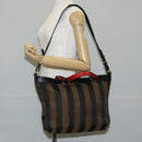 FENDI Pecan Canvas Backpack Brown Black Auth BA4760-25