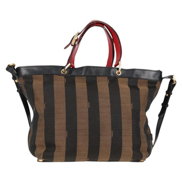 FENDI Pecan Canvas Backpack Brown Black Auth BA4760 - 0