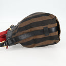 FENDI Pecan Canvas Backpack Brown Black Auth BA4760-3