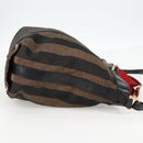 FENDI Pecan Canvas Backpack Brown Black Auth BA4760-4