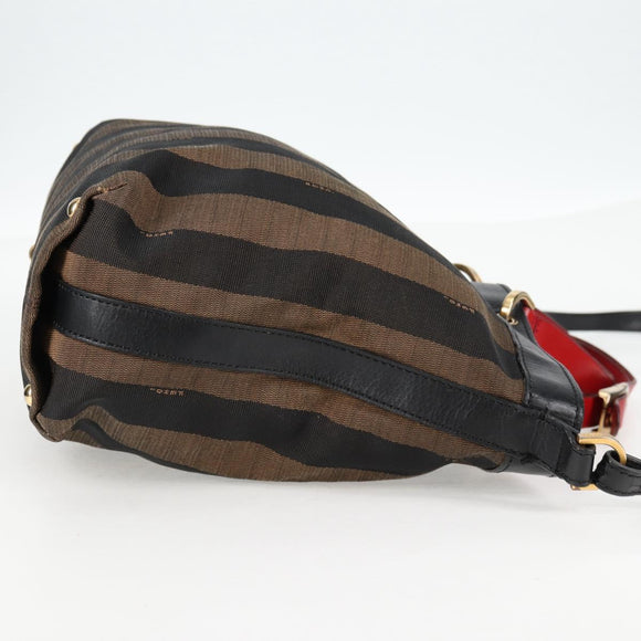 FENDI Pecan Canvas Backpack Brown Black Auth BA4760