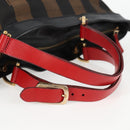 FENDI Pecan Canvas Backpack Brown Black Auth BA4760-7