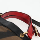 FENDI Pecan Canvas Backpack Brown Black Auth BA4760-14