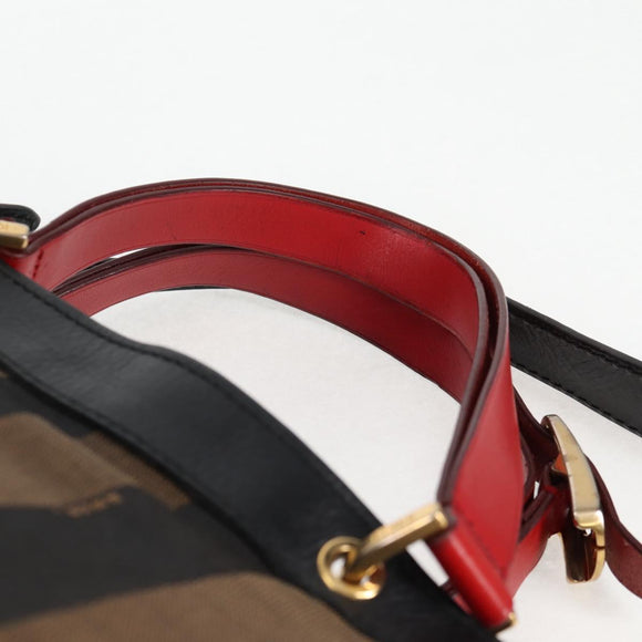 FENDI Pecan Canvas Backpack Brown Black Auth BA4760