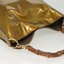 GUCCI Bamboo Hand Bag Patent leather 2way Beige Gold 001 1014 1638 0 Auth BA4761-6